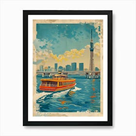 Odaiba In Tokyo Mid Century Modern 2 Art Print