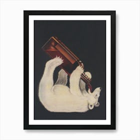 Polar Bear Drinking Beer Vintage Art Art Print