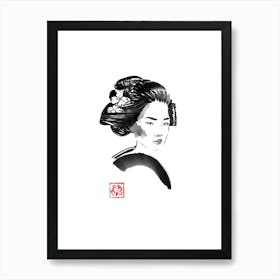 Geisha Hair Style Art Print