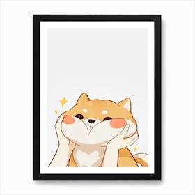 Cute Dog Doggy Kawaii Art Print