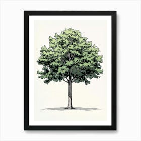 Beech Tree Pixel Illustration 3 Art Print