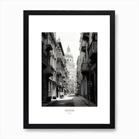 Poster Of Genoa, Italy, Black And White Photo 3 Art Print