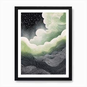 Nostalgic Nebula; Vintage Print Risograph Art Print