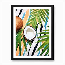 Coconut Fruit Summer Illustration 1 Art Print