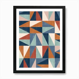 Triangles in Warm Colours No.2 Art Print