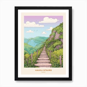 Haiku Stairs Hawaii 2 Hike Poster Art Print