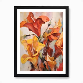 Fall Flower Painting Gloriosa Lily 1 Art Print