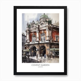 Covent Garden 3 Watercolour Travel Poster Art Print