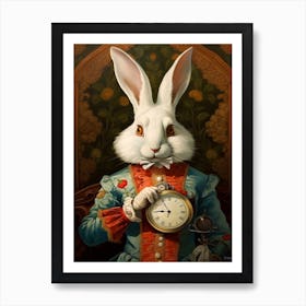 Alice In Wonderland The White Rabbit Kitsch 3 Art Print