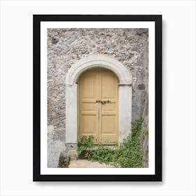 Yellow Wooden Door In Italy Art Print