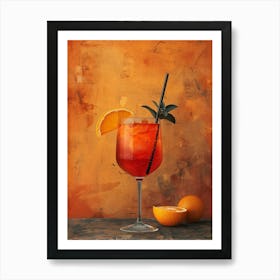 Aperitif On A Wooden Table Art Print