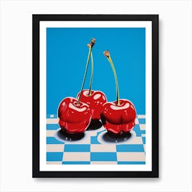 Cherries Checkerboard Inspired 2 Art Print