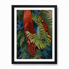 Ribbon Fern Cézanne Style Art Print