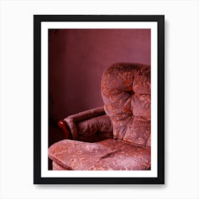 Vintage Furniture Empty Chair Velvet Terracotta Italian Italy Milan Venice Florence Rome Naples Toscana photo photography art travel Art Print