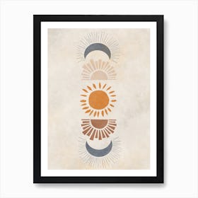 Sun And Moon Canvas Print Art Print