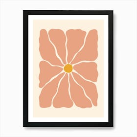 Abstract Flower 01 - Peach Art Print