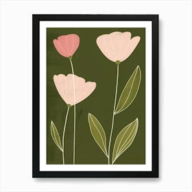 Pink & Green Moonflower 3 Art Print