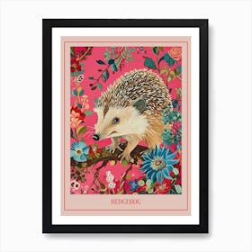 Floral Animal Painting Hedgehog 7 Poster Art Print