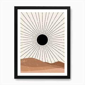 Sun Rays In The Desert Art Print