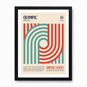 Olympic National Park Retro Travel Print Art Print