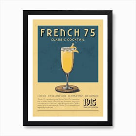 French 75 Classic Cocktail Art Print