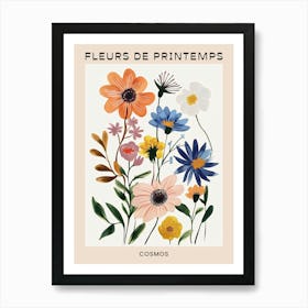 Spring Floral French Poster  Cosmos 1 Art Print