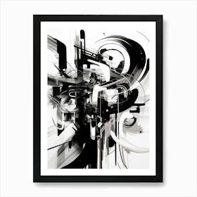 Transformation Abstract Black And White 1 Art Print