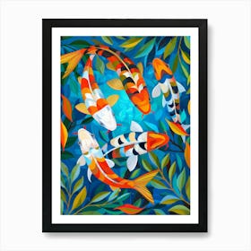 Koi Fish In The Pond Art Print