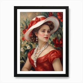 Lady In Red Art Print