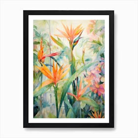 Tropical Plant Painting Bird Of Paradise 1 Art Print