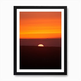 Sunset Portugal behind the mountains | Travel photography poster Art Print