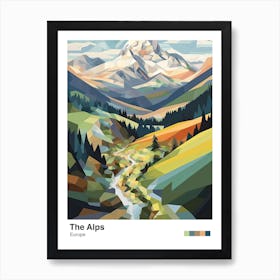 The Alps   Geometric Vector Illustration 4 Poster Art Print