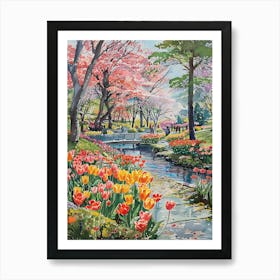 Tulips In The Park 2 Art Print