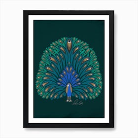 Emerald Peacock Art Print