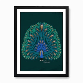 Emerald Peacock Art Print