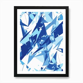 Abstract Blue Triangles Poster