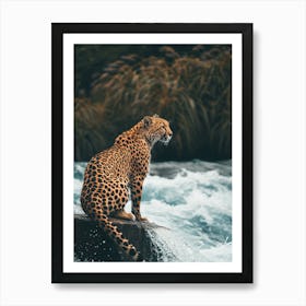 Leopard In The River Art Print