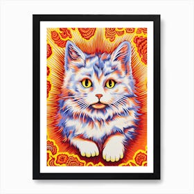 Louis Wain Kaleidoscope Psychedelic Cat 13 Art Print