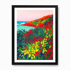 El Yunque Beach, Puerto Rico Hockney Style Art Print