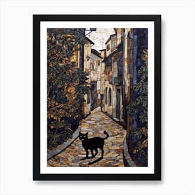 Painting Of Florence With A Cat In The Style Of William Morris 1 Art Print