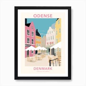 Odense, Denmark, Flat Pastels Tones Illustration 2 Poster Art Print