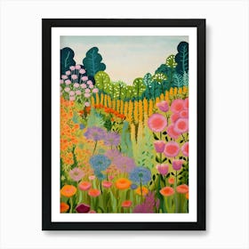 Flower Garden Painting Colorful Art Print