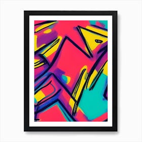 90s Mtv Abstract Fierce Hot Pink Art Print