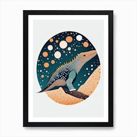 Omeisaurus Terrazzo Style Dinosaur Art Print