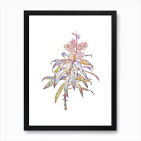 Stained Glass Pleomele Mosaic Botanical Illustration on White n.0237 Art Print