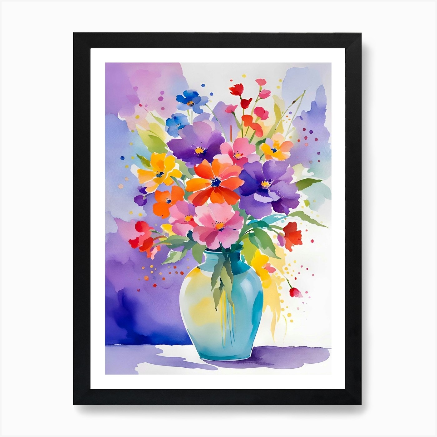 easy painting of flowers in a vase