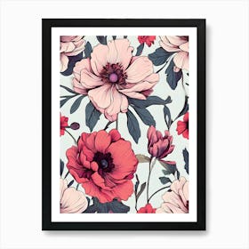 Floral Wallpaper 13 Art Print