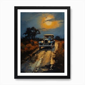 Old Car On The Road Art Print