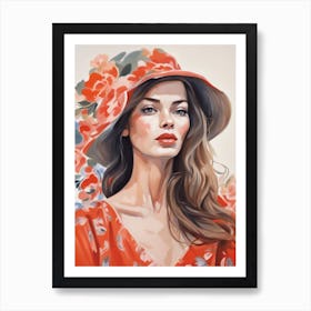 Lady Of Red Art Print