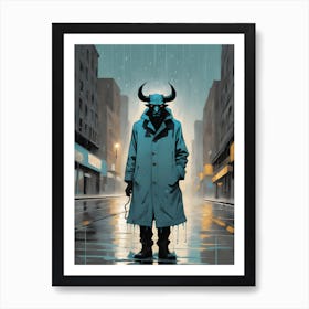 Bull In The Rain Art Print